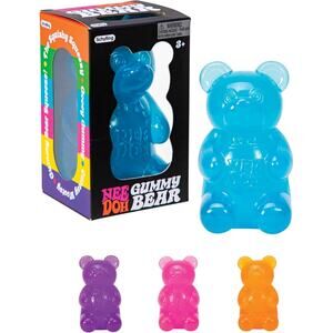 Nee oh Gummy Bear Sensory Fidget Toy w/Jelly Like Filling 3.5" Tall Blue